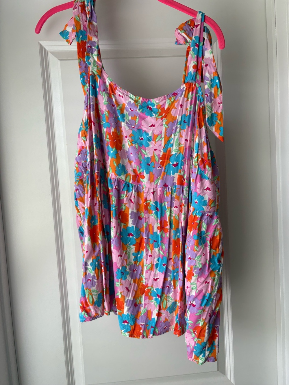 Impressions Boutique Floral Tie-Shoulder Tank Top PLUS SIZE